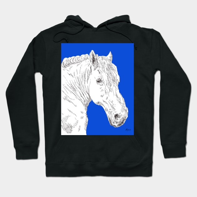 Horse blue Hoodie by NYWA-ART-PROJECT